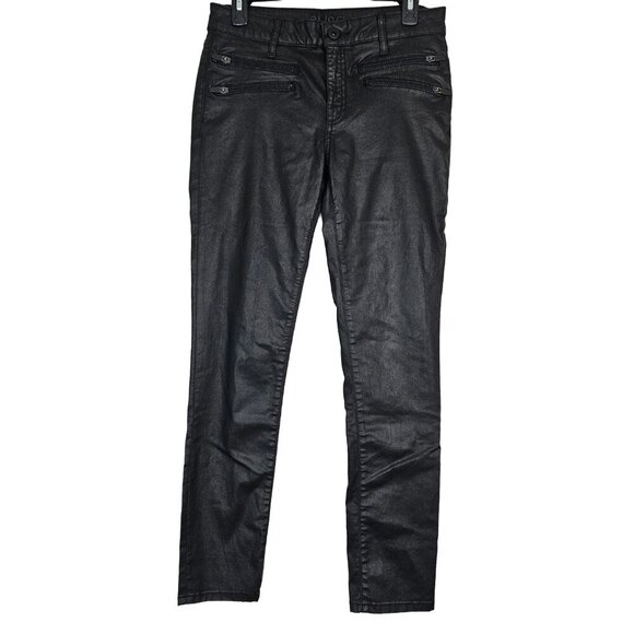 DL1961 Florence Insta Sculpt Epiphany Black Coated Moto Skinny Jean 30 - Picture 2 of 9